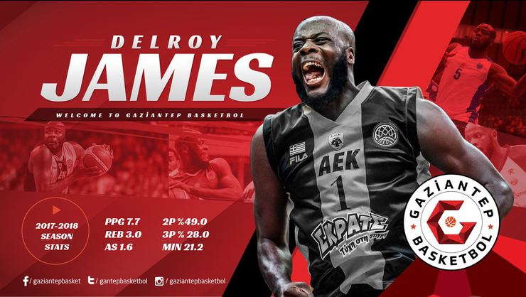 Delroy James, Gaziantep Basketbol'da