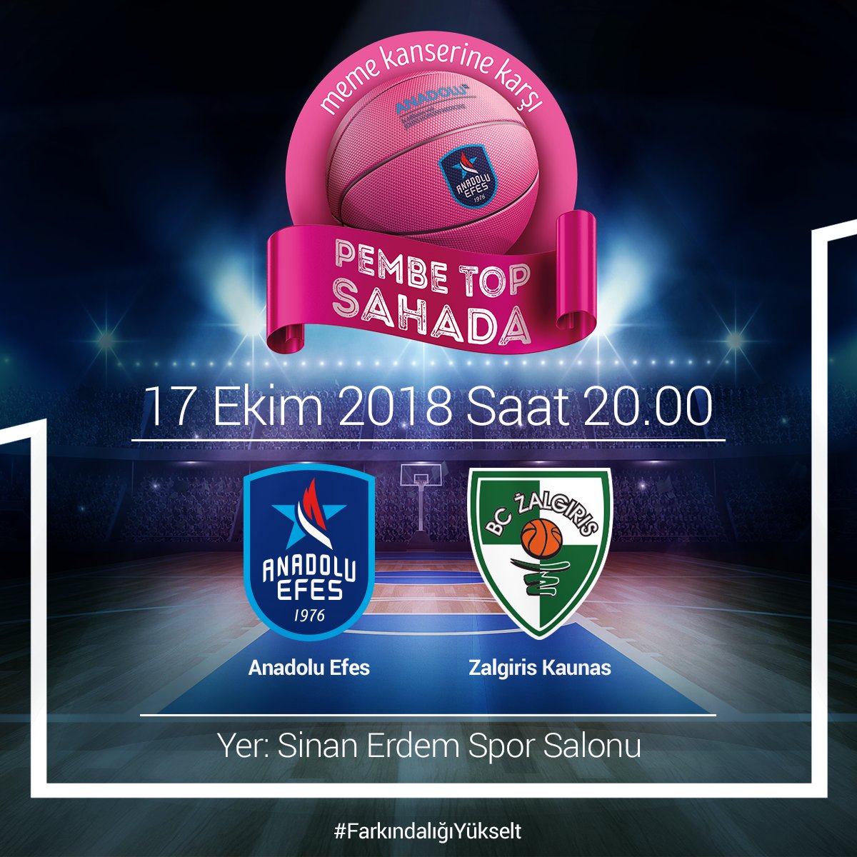 "Pembe Top Sahada" projesi, Zalgiris Kaunas maçında